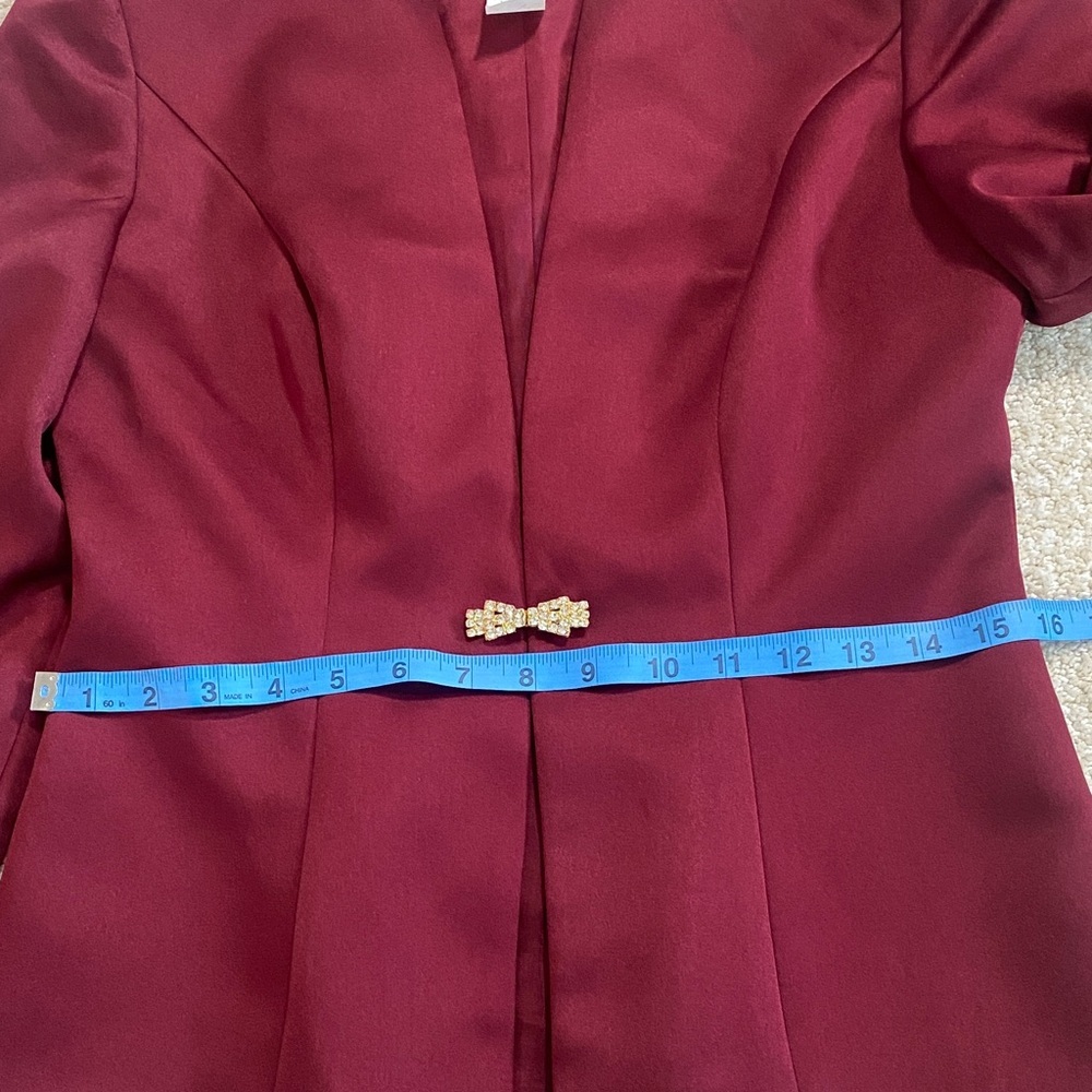Alex Evenings Women's Deep Red Blazer Size 4 - Picture 7 of 12
